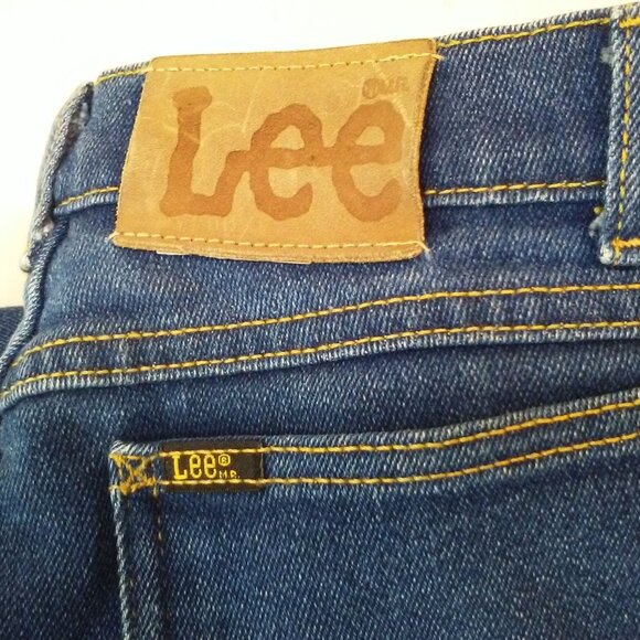 Vintage 80s Lee USA-Made Denim Mom Jeans 14-Petite 30x30 Hi-Rise 5-Pocket Dark - Picture 8 of 11